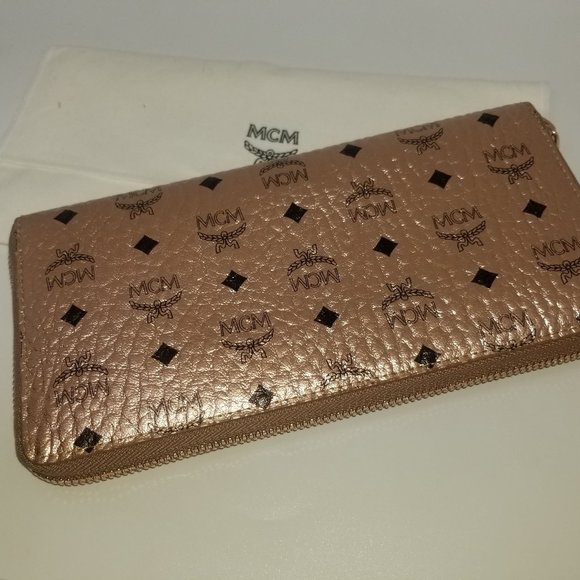 mcm gold wallet